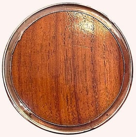 A division one wood in metal button