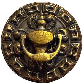 A division one brass pictorial button
