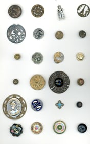 A card of division one and three assorted buttons