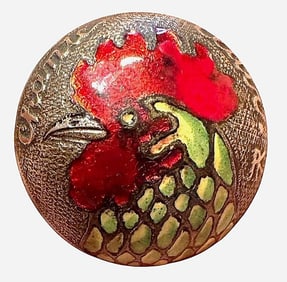 A RARE division one pictorial enamel button