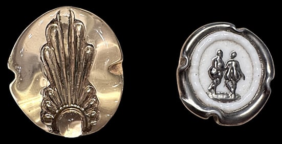 A small card of division three English glass buttons