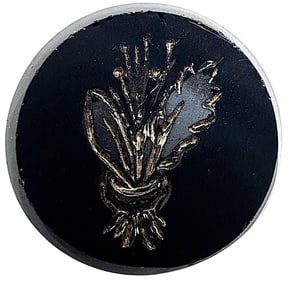 A small card of special technique black glass buttons