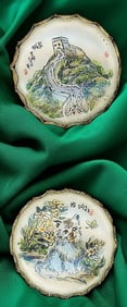 A small card of div.3 reverse painted glass buttons