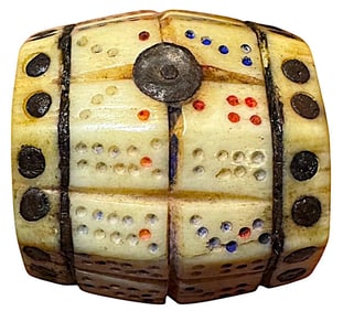 A Rare natural material Barrel shaped button
