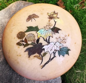 A RARE division one inlay natural material button