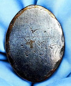 A division one scarce oval engraved metal button
