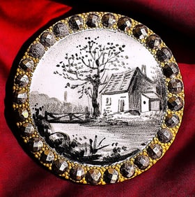A division one pictorial enamel button