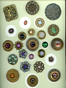 A card of division1 & 3 assorted jeweled buttons
