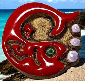 A division three pictorial ceramic button