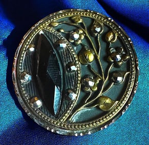A scarce division one glass in metal button