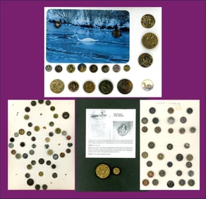4 Cards of division one assorted metal buttons