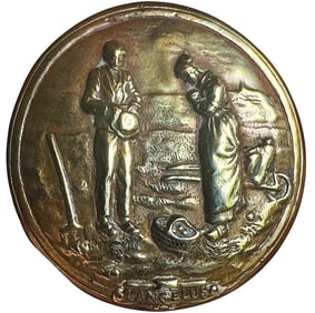 A division one brass pictorial button
