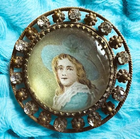 A division one under glass pictorial button