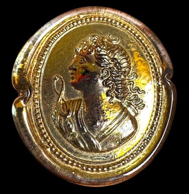 A division three pictorial glass button