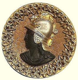 A division one glass in metal head button