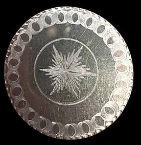 A division one engraved metal button
