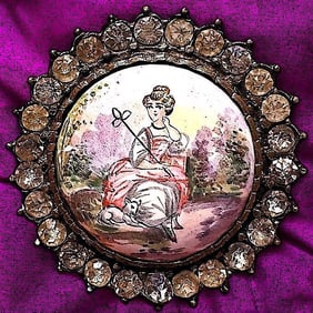 A division one pictorial enamel button
