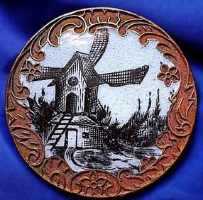 A division one pictorial enamel button