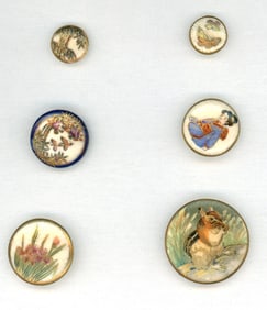 A small card of division one & three Satsuma Buttons