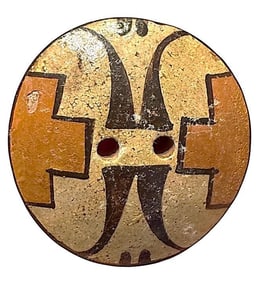 A division three patterned southwest pottery button