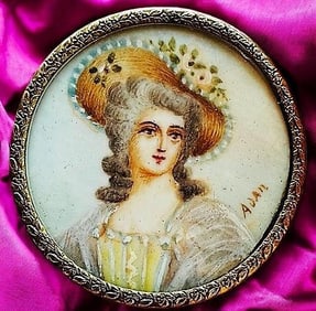 A division one hand painted under glass button