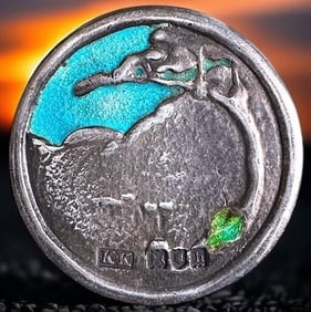 A division one Arts and Crafts pictorial button