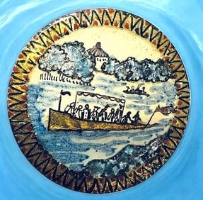 A division one pictorial enamel button