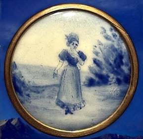 A division one pictorial enamel button