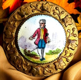 A division one pictorial enamel button