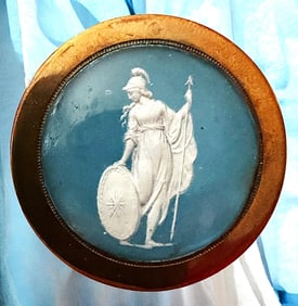 A RARE division one glass in copper button