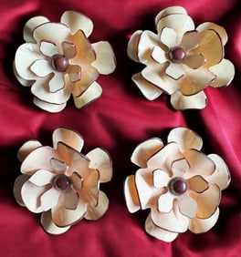 A set of division three realistic shaped buttons