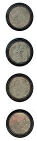 A set of division three Bakelite buttons