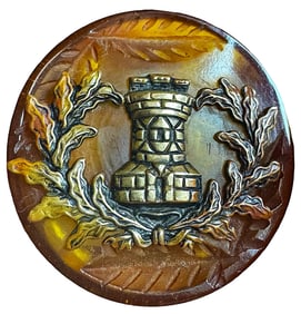 A division three pictorial Bakelite button