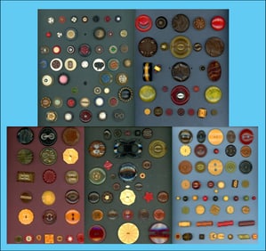 A box lot of assorted plastics carded buttons