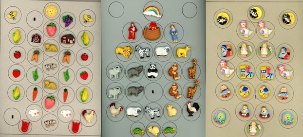 3 Cards of division three mostly realistic buttons