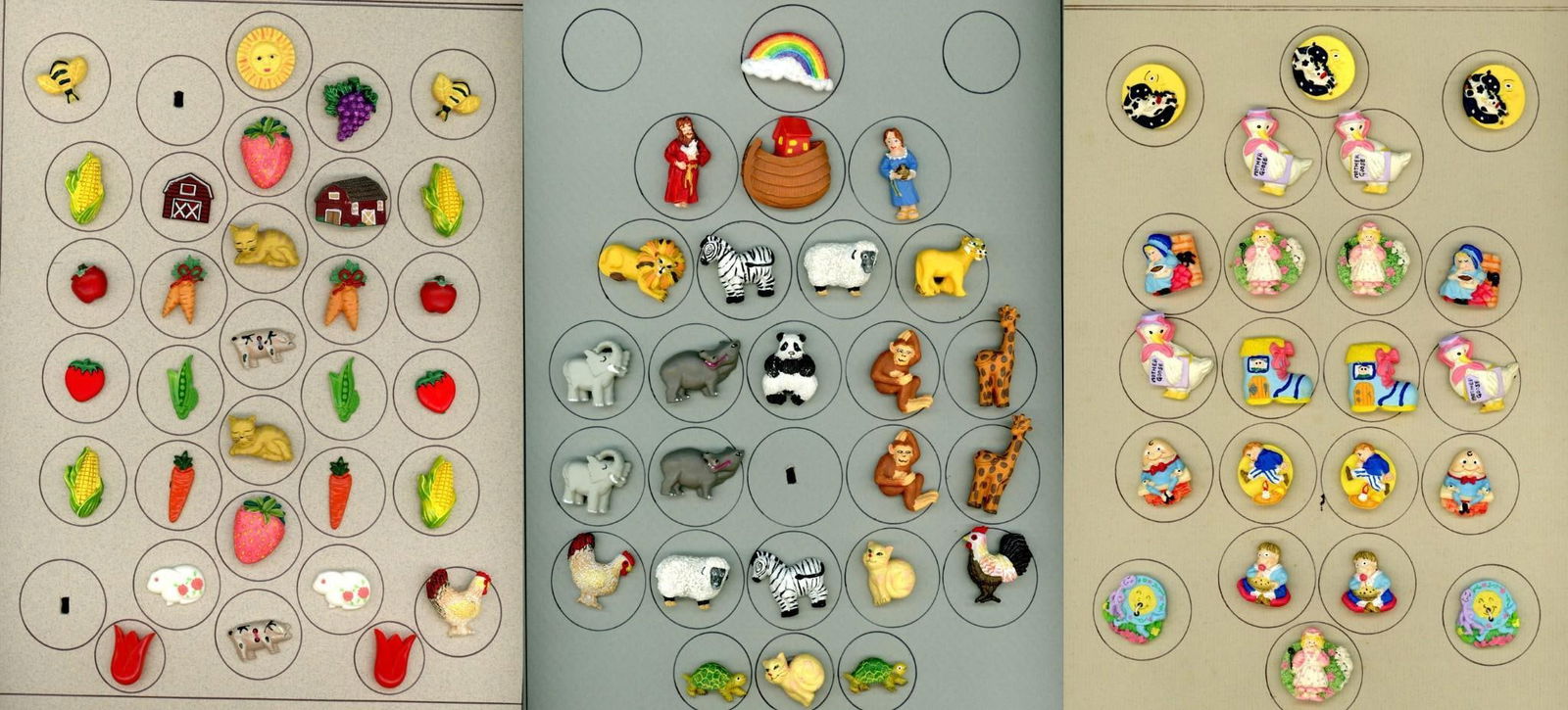 3 Cards of division three mostly realistic buttons (1 of 4)