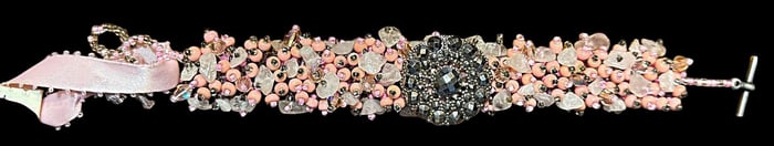 A beautiful handmade bracelet with a button