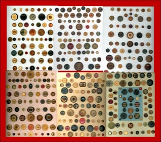 A box lot of assorted material carded buttons