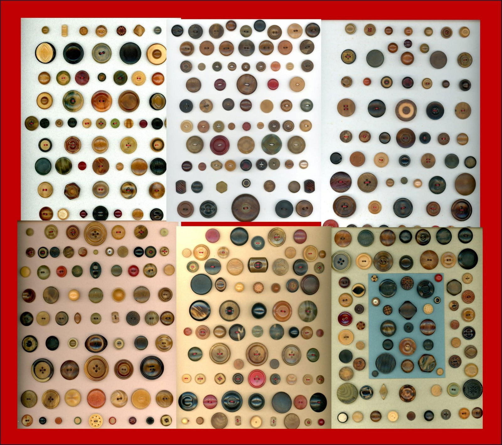 A box lot of assorted material carded buttons (1 of 7)