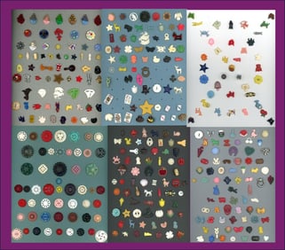 A box lot of assorted material carded buttons