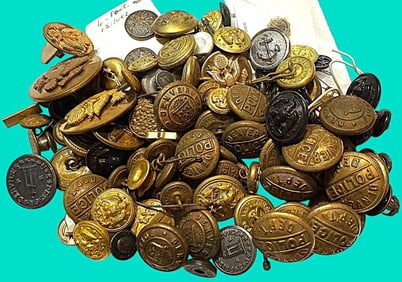 A bag lot of division 1 & 3 assorted uniform buttons