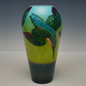 Dennis Chinaworks Pottery by Sally Tuffin Vase, Kingfishers