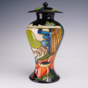 Moorcroft Pottery by Emma Bossons Covered Jar, Ryden Fields