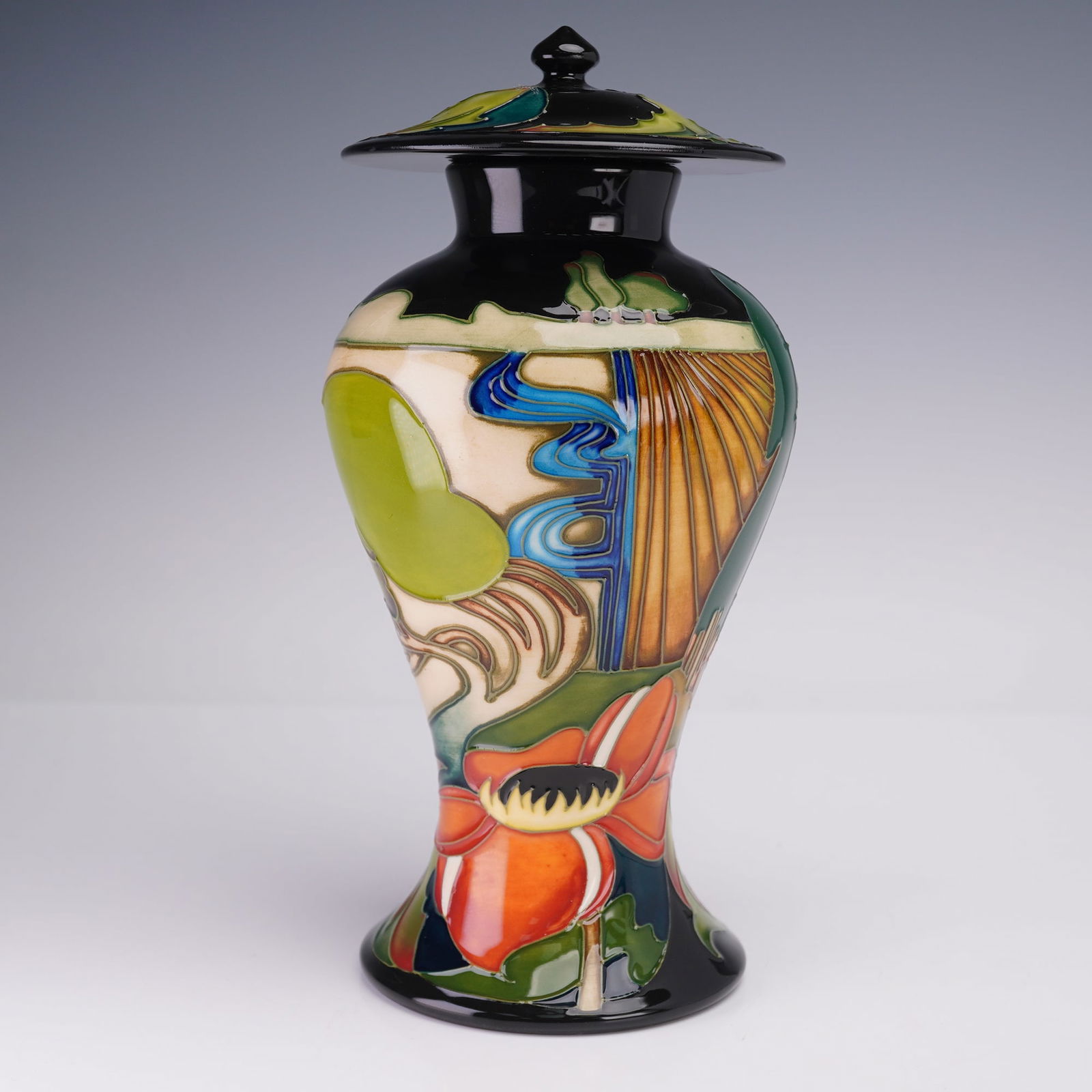 Moorcroft Pottery by Emma Bossons Covered Jar, Ryden Fields (1 of 8)