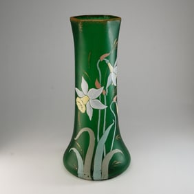 Legras Glass Vase, Daffodils