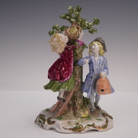 Capodimonte Porcelain Children by Tree Figurine