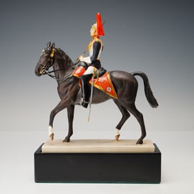 2pc Royal Worcester Figurine with Base, Royal Horse Guards - The Blues