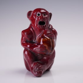 Bernard Moore Flambe Monkey Figurine