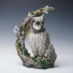 Boehm Porcelain Figurine, White Faced Scops Owl - Limited Edition