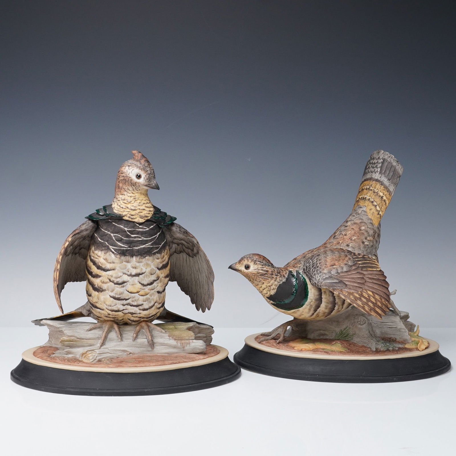 Pair of Boehm Porcelain Ruffed Grouse Figurines (1 of 9)